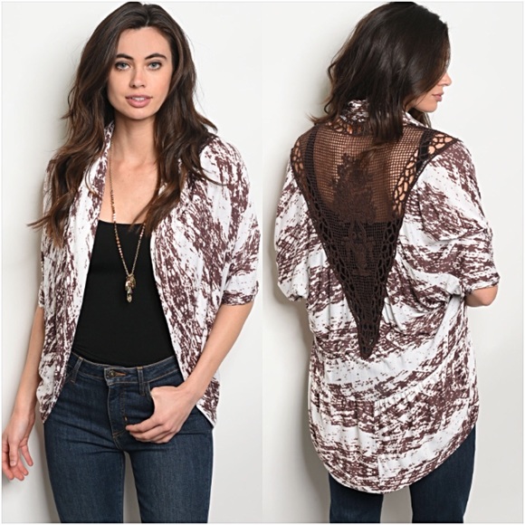 Sassy Flirty Lace Detail Tie Dye Cardigan XS - Picture 3 of 6